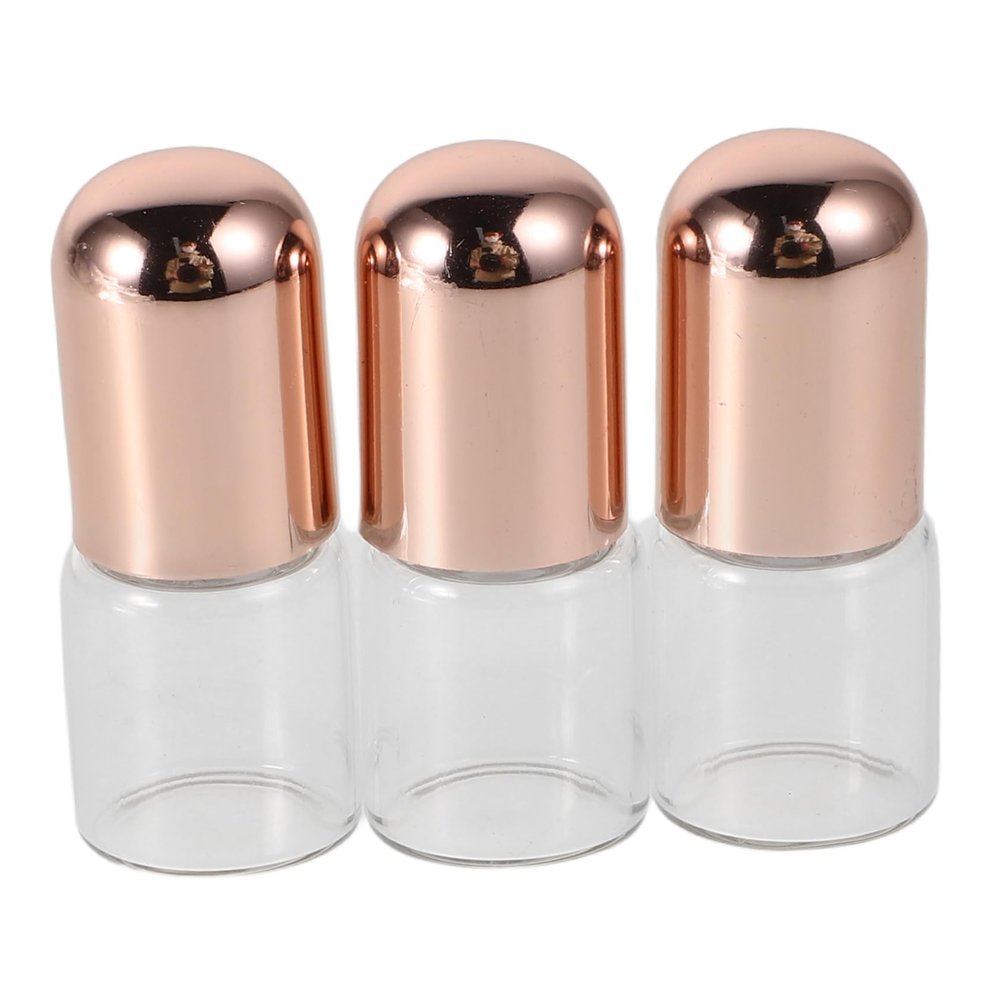 DEARMAMY Refillable Small Glass Roller Bottles, 2 ml, 3-Pack