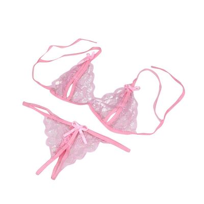 Women's Lace Babydoll Lingerie Set with Garters, Stockings and G-String