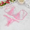 Women's Lace Babydoll Lingerie Set with Garters, Stockings and G-String view 3