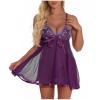 Generic Red Satin Babydoll Lingerie Set for Women, Long-Sleeve Crop Top, Fishnet Festival/Rave Outfit, Plus Size view 3