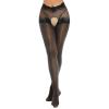 Women's 2-Piece Sheer Mesh Babydoll Lingerie Set with G-String and Garter Belt view 2