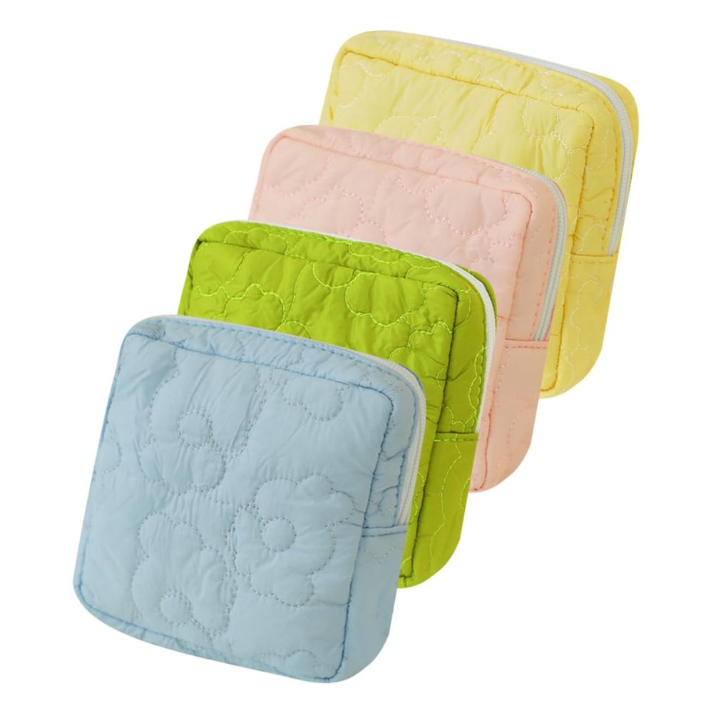 4-Pack Polyester Period Pouches for Sanitary Pads