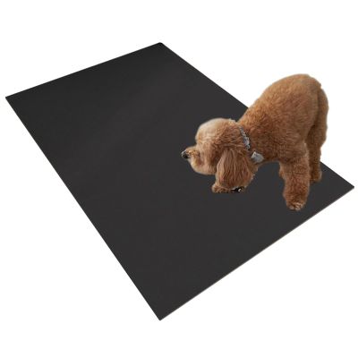 Dog and Cat Bowl Mat - Large Non-Slip Pet Feeding Mat, Wipeable, Cut to Size, Durable Floor Protection Mat, Dark Gray