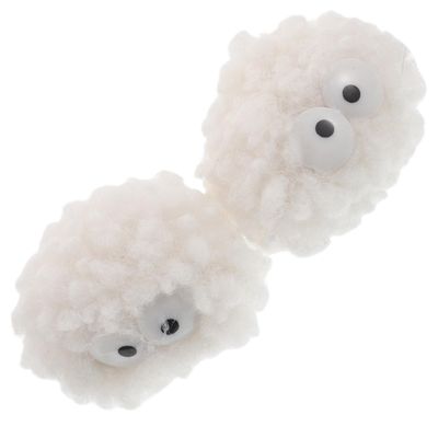 ifundom Plush Pom-Pom Balls for Indoor Cats, White, with Bell