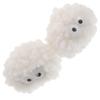 ifundom Plush Pom-Pom Balls for Indoor Cats, White, with Bell view 1