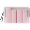 Nisone Travel Cream Dispenser Bottle Set, Travel Bottles, Toiletry Bag, TSA-Approved, Travel Accessories, 5-Piece (Pink) view 1