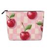 Cute Makeup Bag for Wallet, Cosmetics, Travel, and Leisure, with Zipper, Cherries 9, One Size view 1