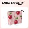 Cute Makeup Bag for Wallet, Cosmetics, Travel, and Leisure, with Zipper, Cherries 9, One Size view 4