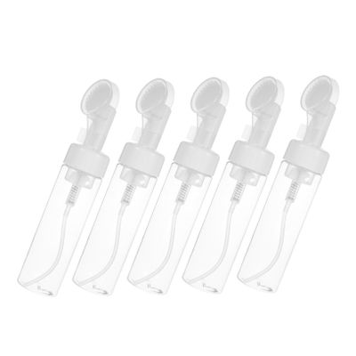 Cabilock 5-Pack PET Foaming Pump Bottles, Transparent Leakproof Dispensers for Facial Cleanser, Travel and Home