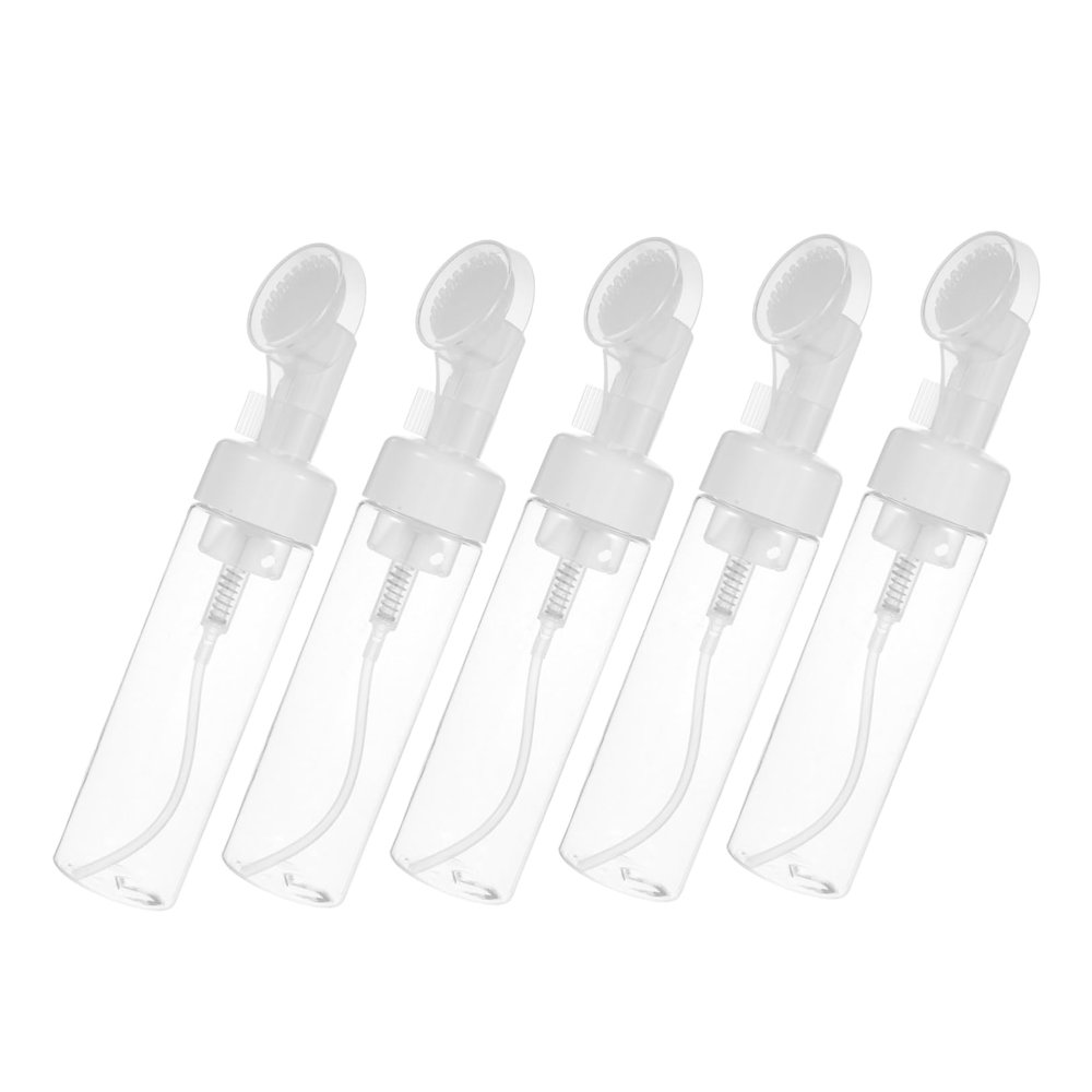Cabilock 5-Pack PET Foaming Pump Bottles, Transparent Leakproof Dispensers for Facial Cleanser, Travel and Home