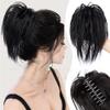 Messy Bun Wig with Fluffy Chicken-Coop-Inspired Hair Clip, Black view 1