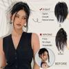Messy Bun Wig with Fluffy Chicken-Coop-Inspired Hair Clip, Black view 2