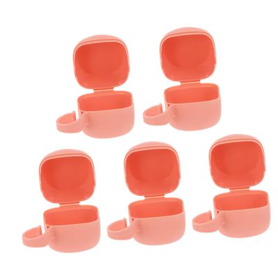 5-Pack Pink PP Pacifier Holder Cases, Portable Boxes