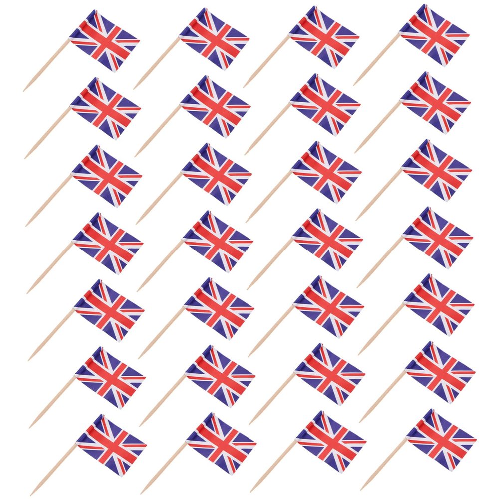 HOMOBABE 200-Piece Country Flag Toothpick Cupcake Toppers