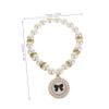 Toyvian Adjustable Pearl Dog Collar with Black Bow Design view 2