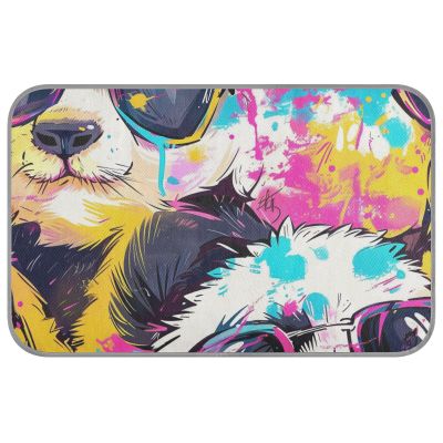 Amooorous Cartoon Can Love Sunglasses Panda Summer Cooling Blanket for Dogs and Cats, Self-Cooling, Removable, Size M