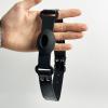 Black Open-Mouth Silicone Gag with Leather Straps, Soft, Elastic, Ventilated view 3