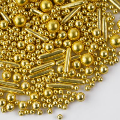 Gold Edible Pearls for Cake Decorating, 130 g