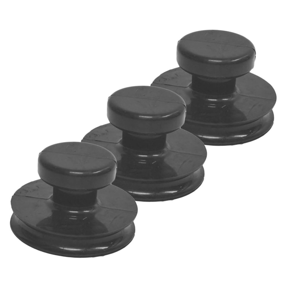 Levemolo Singing Bowl Suction Cups, 3-Pack, Rubber, Black, Lightweight