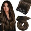 Moresoo Remy Human Hair Clip-In Extensions, 40 cm, 5 Pieces, 80 g, Straight view 1