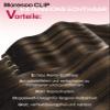 Moresoo Remy Human Hair Clip-In Extensions, 40 cm, 5 Pieces, 80 g, Straight view 2