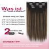 Moresoo Remy Human Hair Clip-In Extensions, 40 cm, 5 Pieces, 80 g, Straight view 3