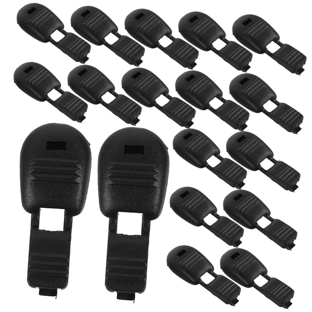 Veemoon Nylon Shoelace Clips, 100-Pack, Black, 38 mm