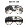 Polyester and Spandex Sleep Mask for Women and Men, Adjustable Silk-Like Eye Mask with Double-Sided Print, White/Black Horse, Breathable, Blackout view 2
