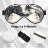 Polyester and Spandex Sleep Mask for Women and Men, Adjustable Silk-Like Eye Mask with Double-Sided Print, White/Black Horse, Breathable, Blackout view 4