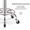 QDZC Round Rolling Stool, Height-Adjustable, Swivel PU Leather Seat, Brown view 2