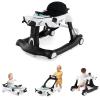 GOPLUS 6-in-1 Baby Walker with Adjustable Speed, 3 Heights, Tray, Music, Lights & Foldable Airplane Design, White, 6–18 Months view 1