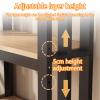 CTREVL Aquarium Stand with 2-Tier Shelves, Adjustable Shelf Height, 100 kg Max Load, Black, 90 x 40 cm view 4