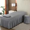LDLCYCN Gray 70 x 185 cm (R) Spa Massage Table Skirt Cover with Face Hole view 1