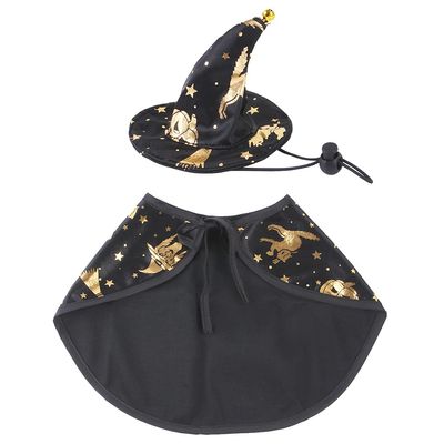 Pet Halloween Costume Cape and Wizard Hat