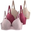 Women's 3-Pack Underwire T-Shirt Bras, Lace Push-Up Full-Coverage Set view 1