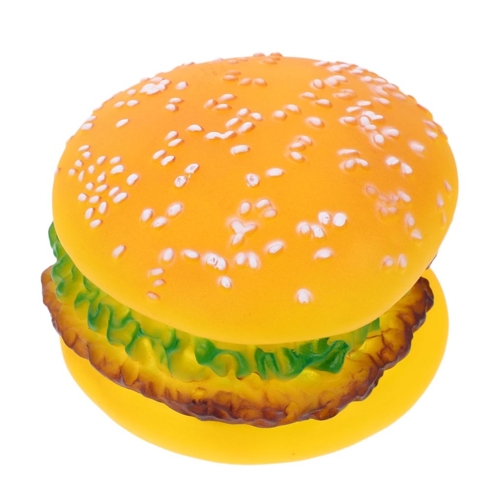 CORHAD Squeaky Dog Toy - Realistic Hamburger