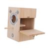 PartyKindom Wooden Bird Nest Box for Budgerigars, Weather-Resistant, with Viewing Window and Round Entrance view 1