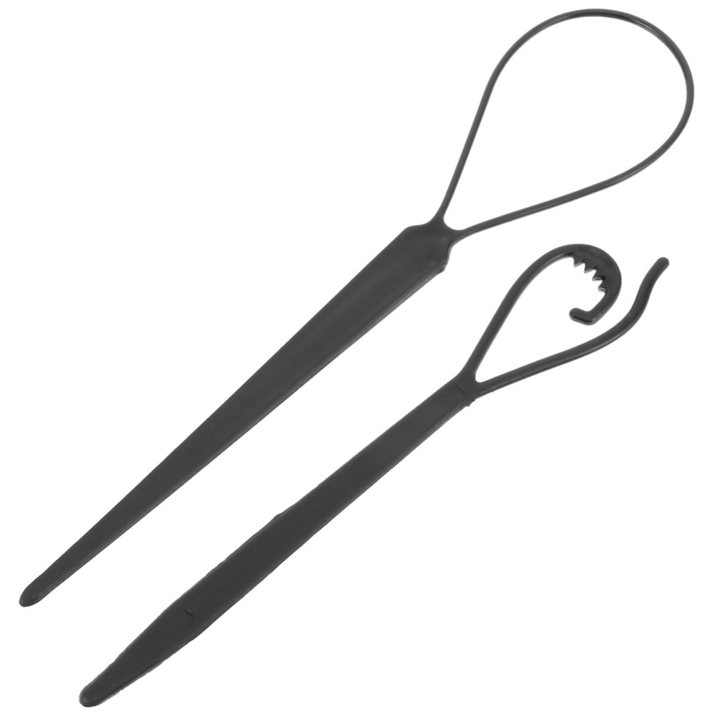 2-Piece Hair Loop Tools for Women, Acrylic, Black