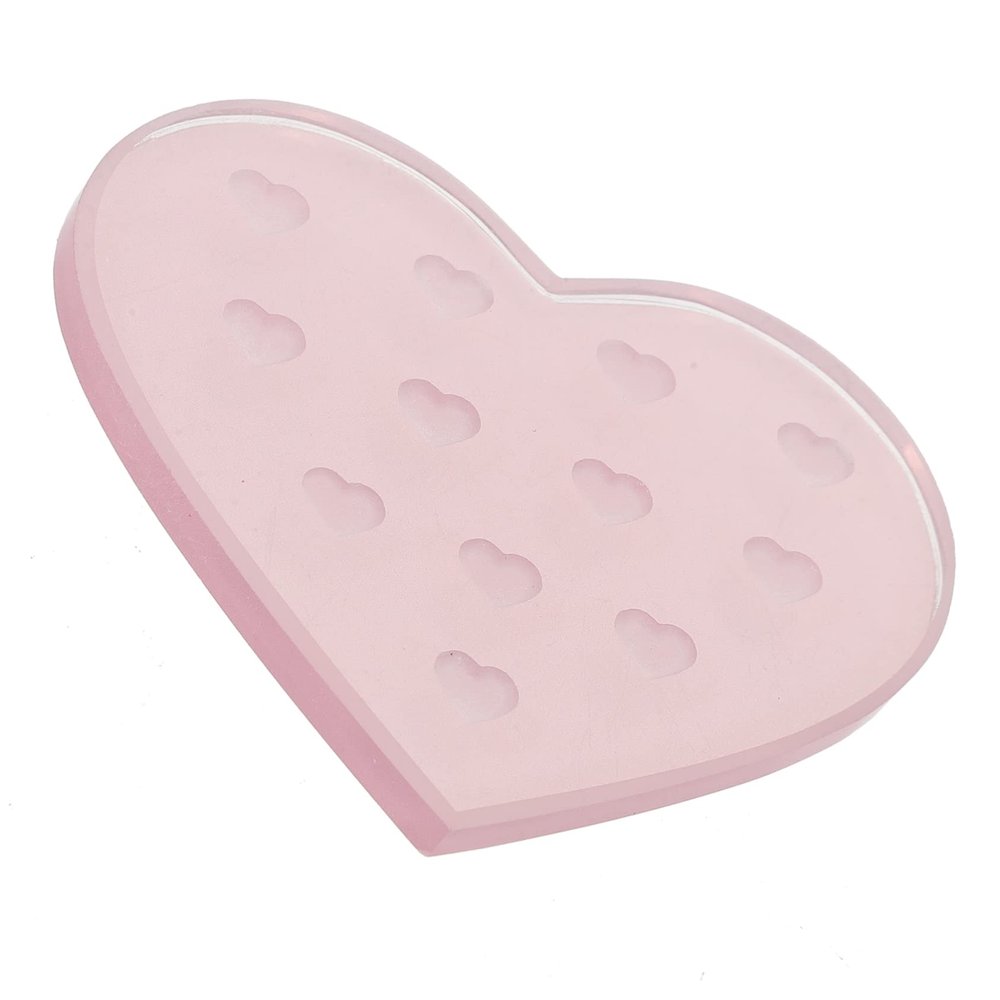 BESTYASH Heart-Shaped Glass Lash Holder Palette for Eyelash Extensions