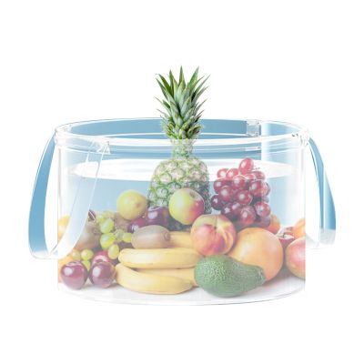 Folding Camping Wash Basin, Portable Transparent Laundry Basin with Handle