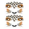 Sikweny 2-Piece Leopard Face Sticker Tattoos with Glitter view 1