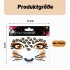 Sikweny 2-Piece Leopard Face Sticker Tattoos with Glitter view 2