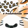 Sikweny 2-Piece Leopard Face Sticker Tattoos with Glitter view 3