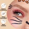 Sikweny 2-Piece Leopard Face Sticker Tattoos with Glitter view 4