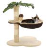 FBHappiness Cat Tree with Sisal Scratching Post, 50 cm, Beige and Brown view 1