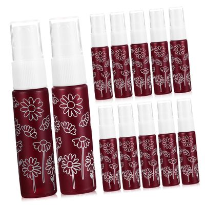 Healvian 12-Pack 10 ml Refillable Glass Perfume Atomizers with Floral Pattern