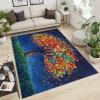 HYGIUID Dream Tree of Life Rug, Impressionist Floral Design, Non-Slip Washable Floor Rug for Living Room, Bedroom, Kitchen, Office, or Children's Room view 3