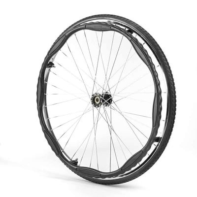 24-Inch Replacement Rear Wheels for Wheelchairs, PU Solid Tires, 12 mm Bearing