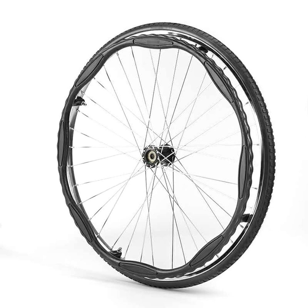 24-Inch Replacement Rear Wheels for Wheelchairs, PU Solid Tires, 12 mm Bearing