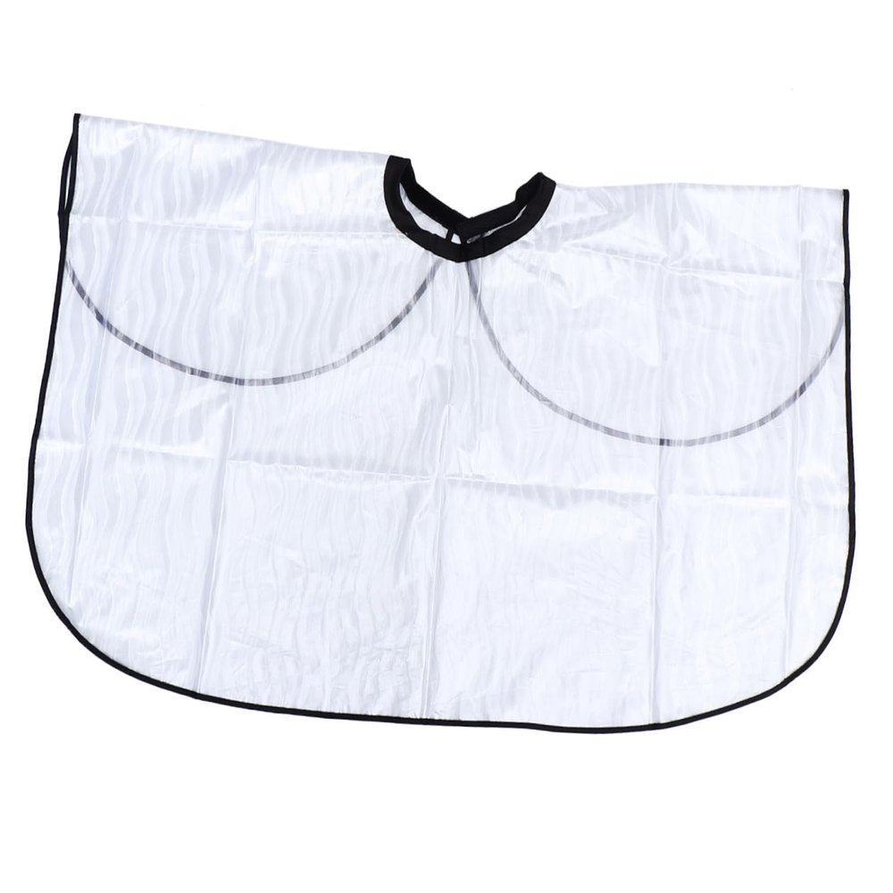 Transparent PVC Hairdressing Cape for Salon and Home, White